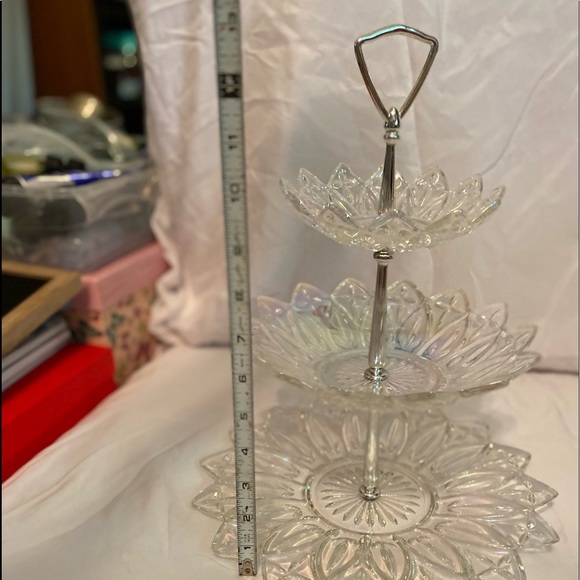 Rainbow crystal three tier candy dish - Picture 3 of 14